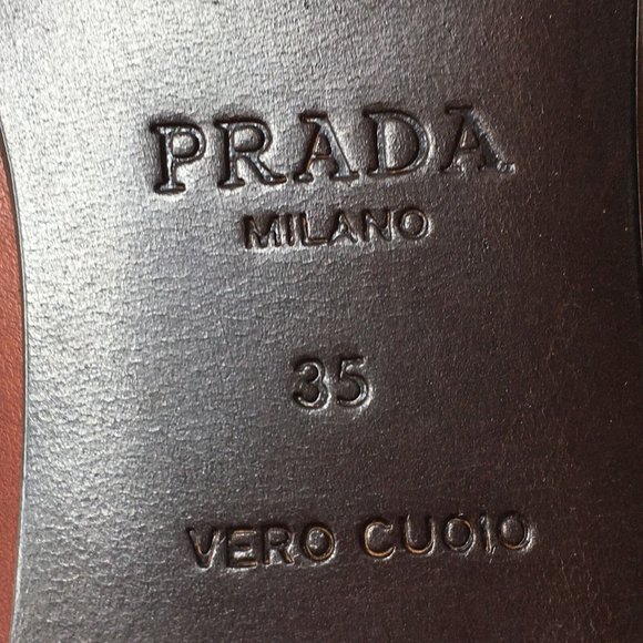 NEW VTG Prada Loafers Flats Size 35/5 US Brown - Picture 11 of 11